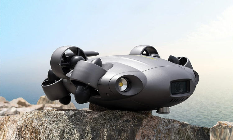 Qysea FIFISH V6 EXPERT is a professional underwater robot with a 12MP 4K camera, 166° wide-angle lens, 360° mobility, and versatile tools. It can use an onshore power supply for enhanced performance.