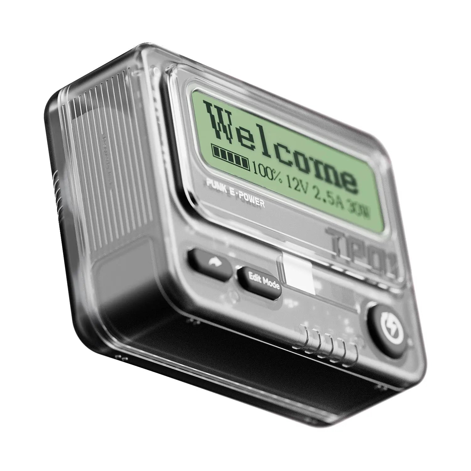 Trozk 10000mAh power bank styled like a vintage beeper, complete with a digital display screen. Offers PD 30W fast charging and unique messaging capabilities to communicate with other Trozk power banks.