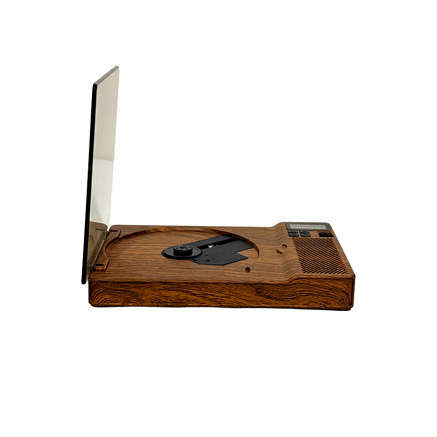 SchwayShop Vintage Wood Grain CD Player with Built-in Speakers