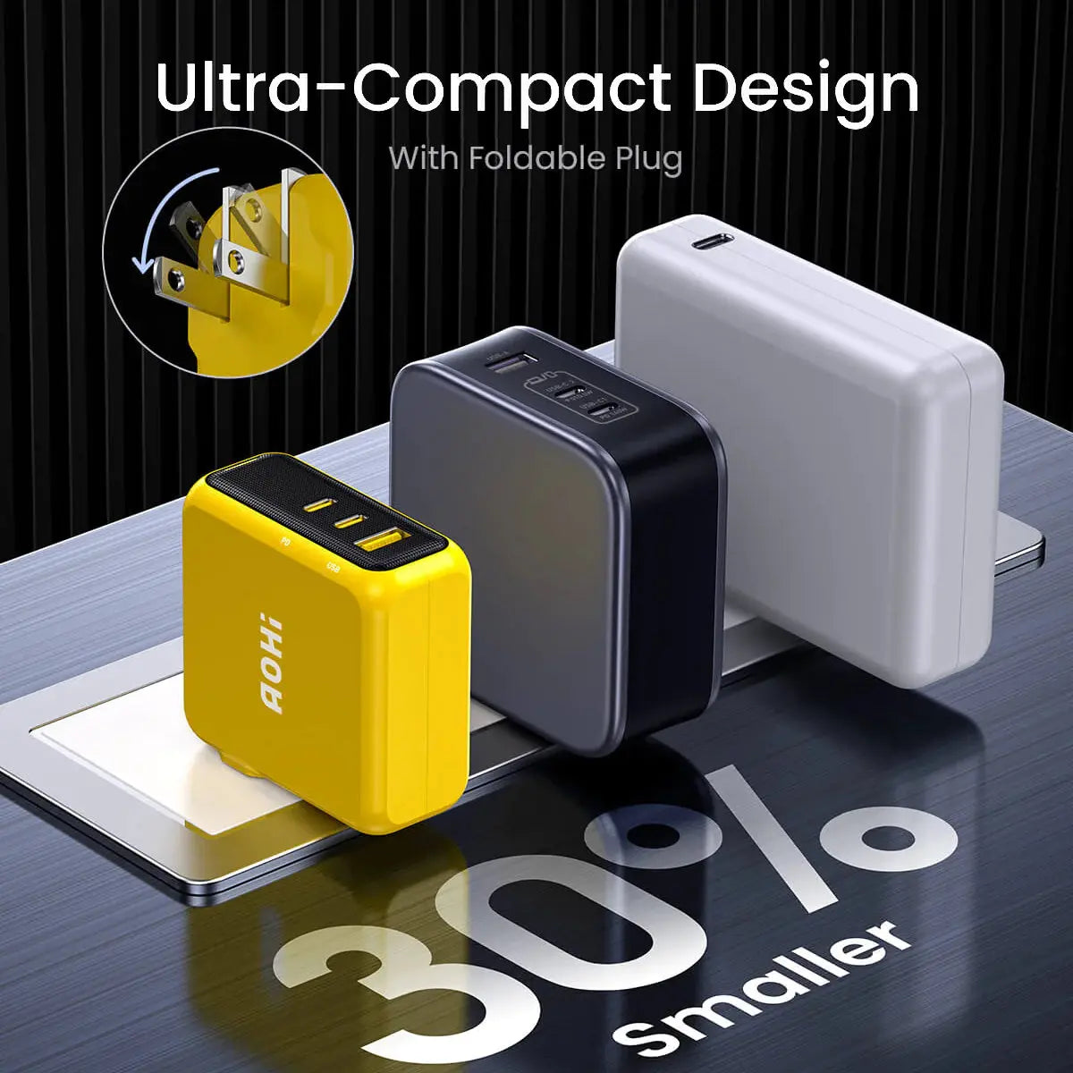 AOHI Magcube PD3.1 140W 3-Port USB-C & USB-A Fast Charger8