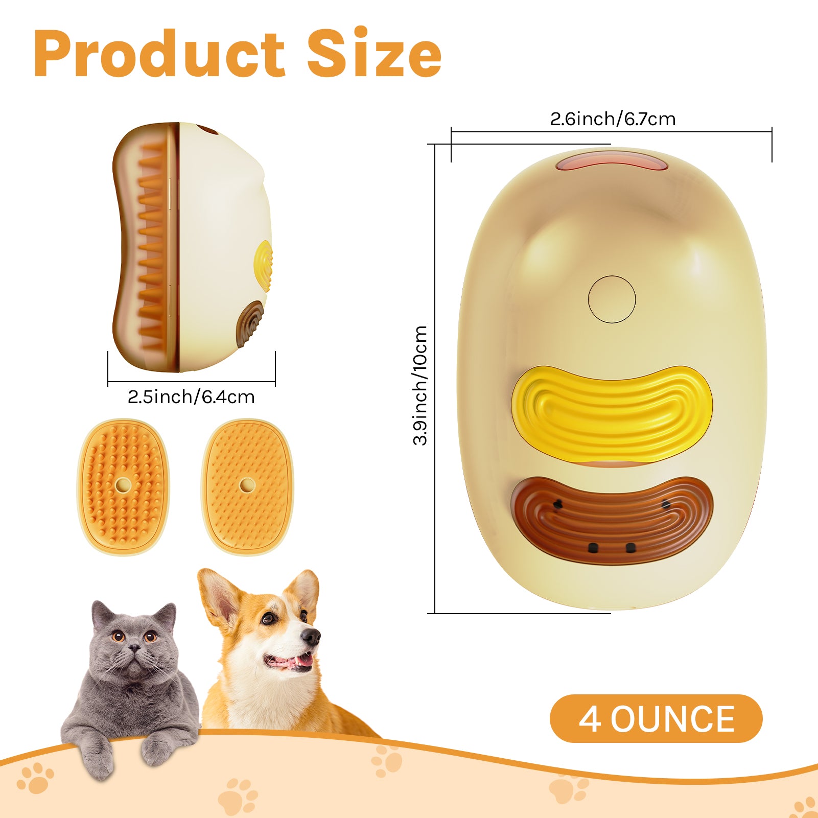 WaGrin Tame Fur Pet Spray Mist Brush: Grooming & Massage Tool for Furry Friend - SchwayShop