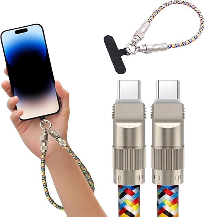 2-in-1 PD 60W Fast Charge Phone Lanyard: Hands-Free, Anti-Drop, Always Ready - SchwayShop