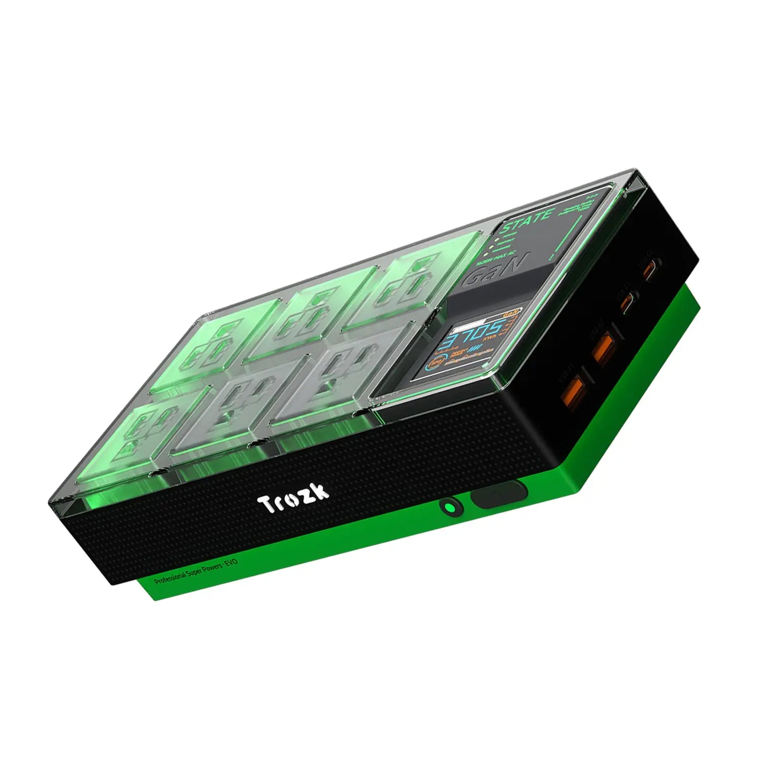 Trozk Hardcore Box 65 Fast Charging 65W GaN PD3.0 Station - High-Speed Charging Technology with LED Light