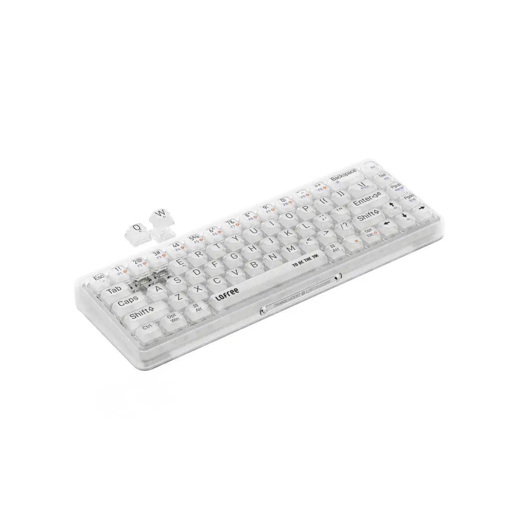 LOFREE 1% Transparent Mechanical Keyboard with Pre-lubricated Hot-swappable Switches and Poron Silencing Layer and 7 LED Effects for a More Efficient and Comfortable Typing Experience