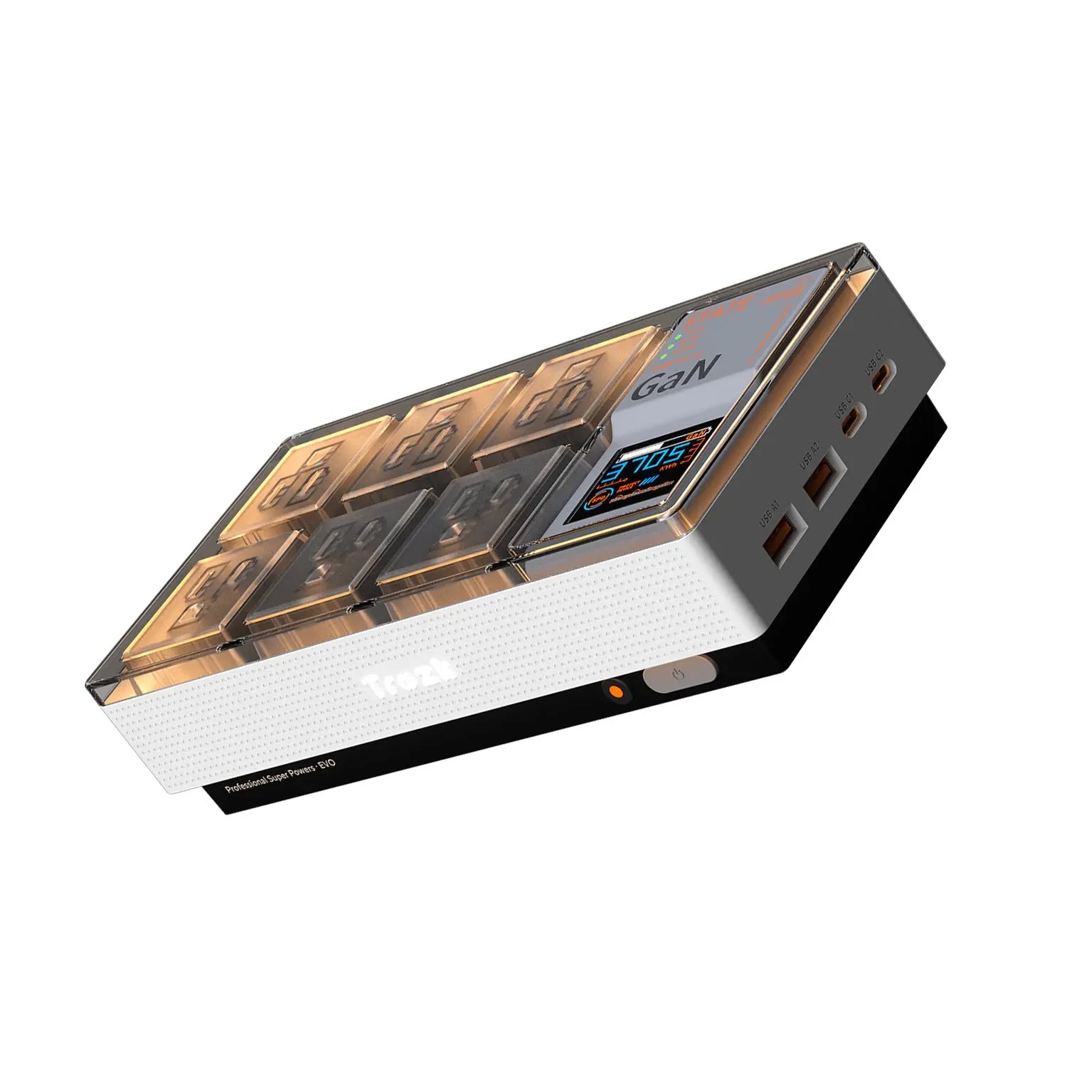 Trozk Hardcore Box 65 Fast Charging 65W GaN PD3.0 Station - High-Speed Charging Technology with LED Light