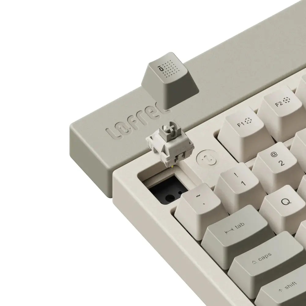LOFREE BLOCK retro wireless mechanical keyboard uses a full POM switch which is able to be self-lubricating when in use. Hot-swappable switches for easily replacement. The Block keyboard is designed with two round knobs which are volume knob and mode knob, increases the overall vibrancy of the keyboard.
