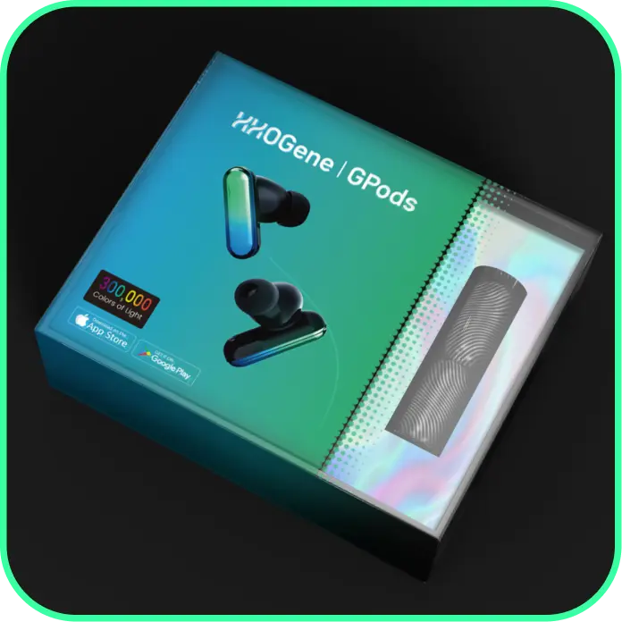 HHOGene GPods:The World's First Earbuds with Light Control HHOGene