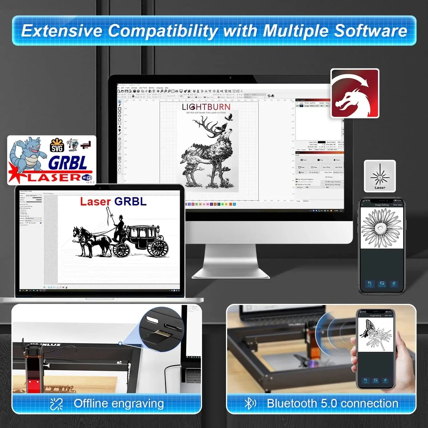 WAINLUX JL7 Laser Engraver Cutter for precision crafting and DIY projects4