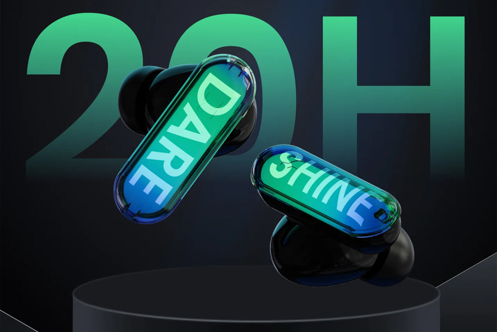 The earbuds with light control and detachable shells. Over 300000 color combination for you to customize your earbuds with your style.