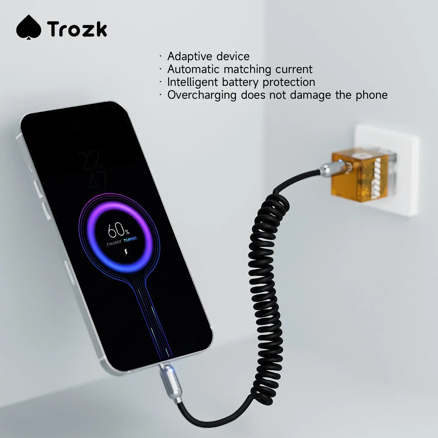 Trozk Quicksilver 27W Lightning/ 100W USB-C Fast Charging Data Cable Trozk