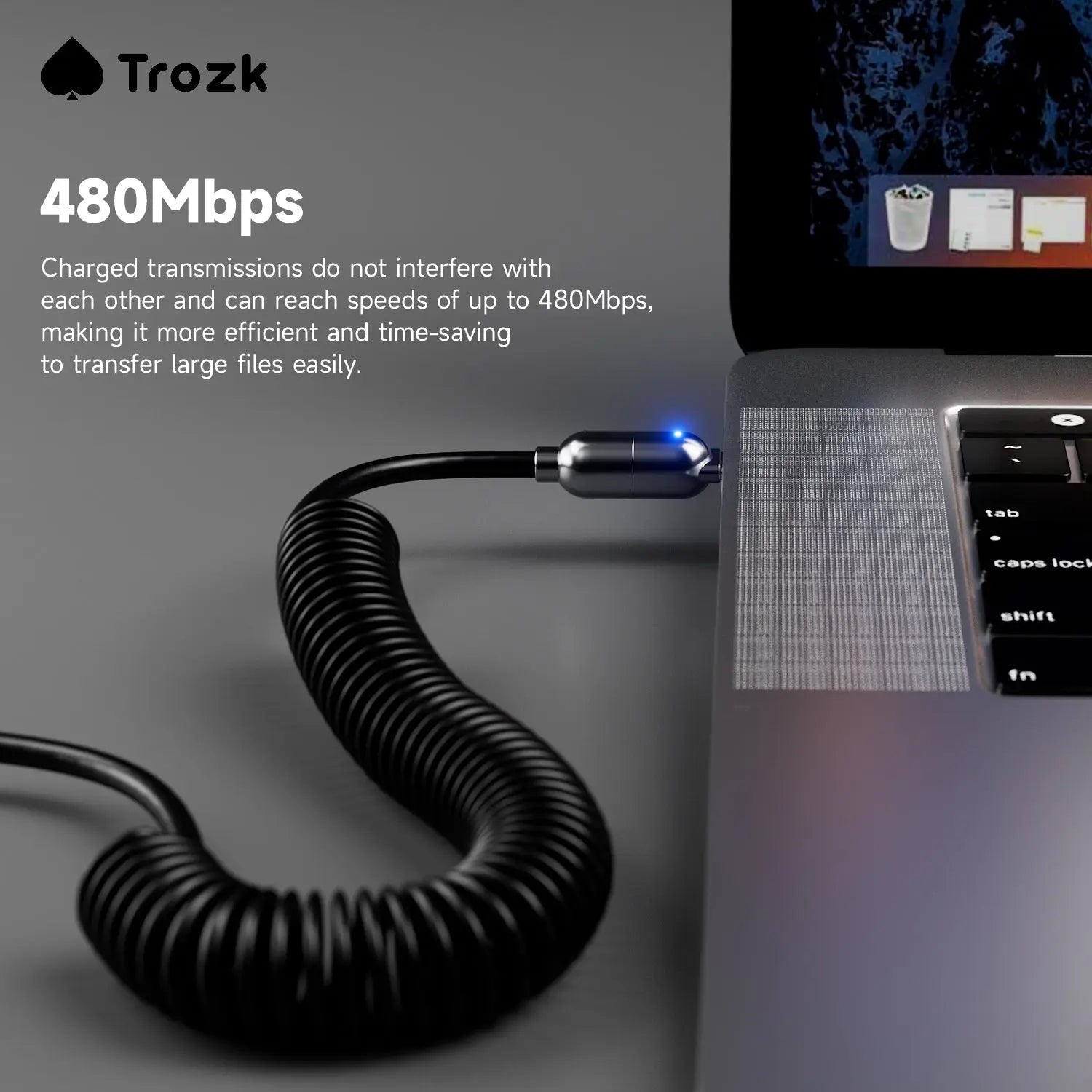 Trozk Quicksilver 27W Lightning/ 100W USB-C Fast Charging Data Cable Trozk