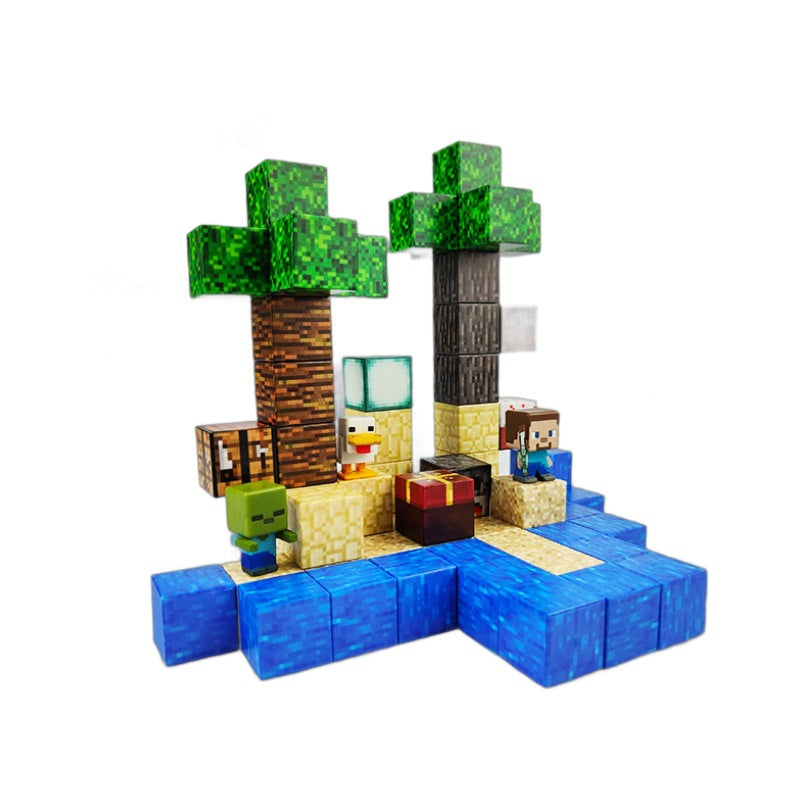 Minecraft-Inspired Magnetic Block Building DIY Toy