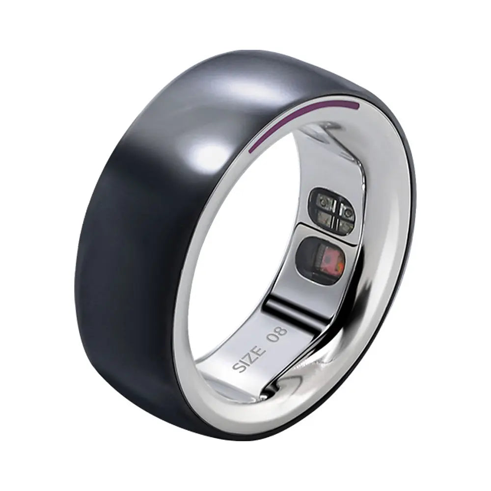 Amovan Halo Smart Ring - Advanced Fitness Tracking Smart Ring, Track Fitness with Health monitor ring, Heart Rate, Skin Temperature Monitor, Step and Calorie Counter, SOS emergency assistance.