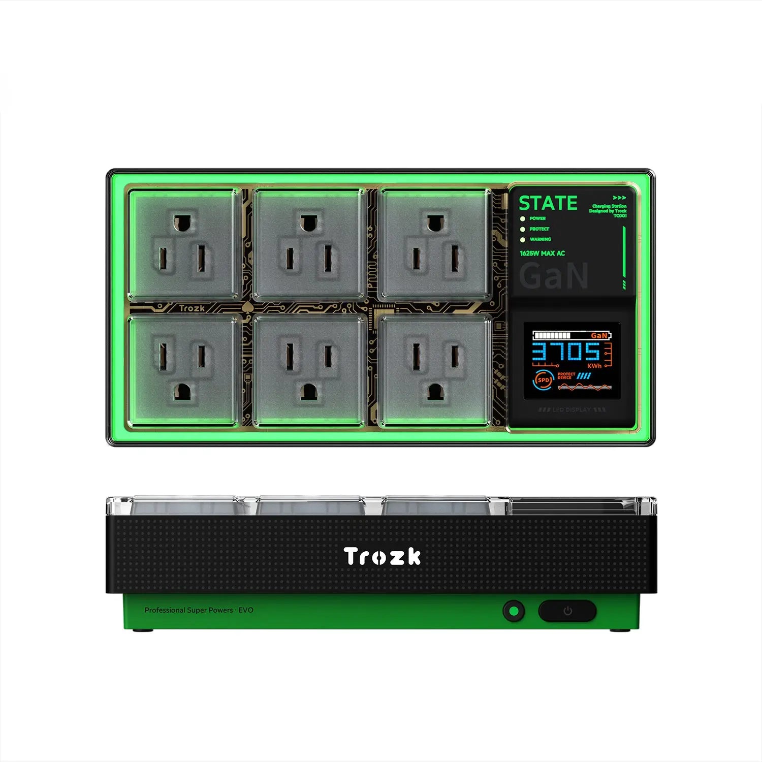 Trozk Hardcore Box 65 Fast Charging 65W GaN PD3.0 Station - High-Speed Charging Technology with LED Light