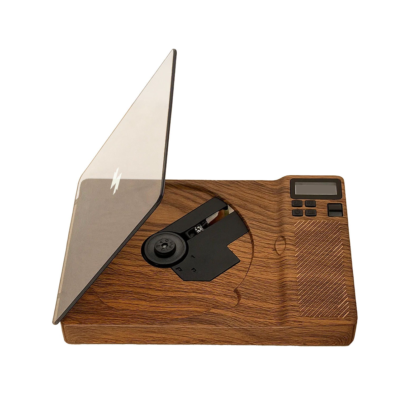 SchwayShop Retro Wood Grain CD Player with Built-in Speakers