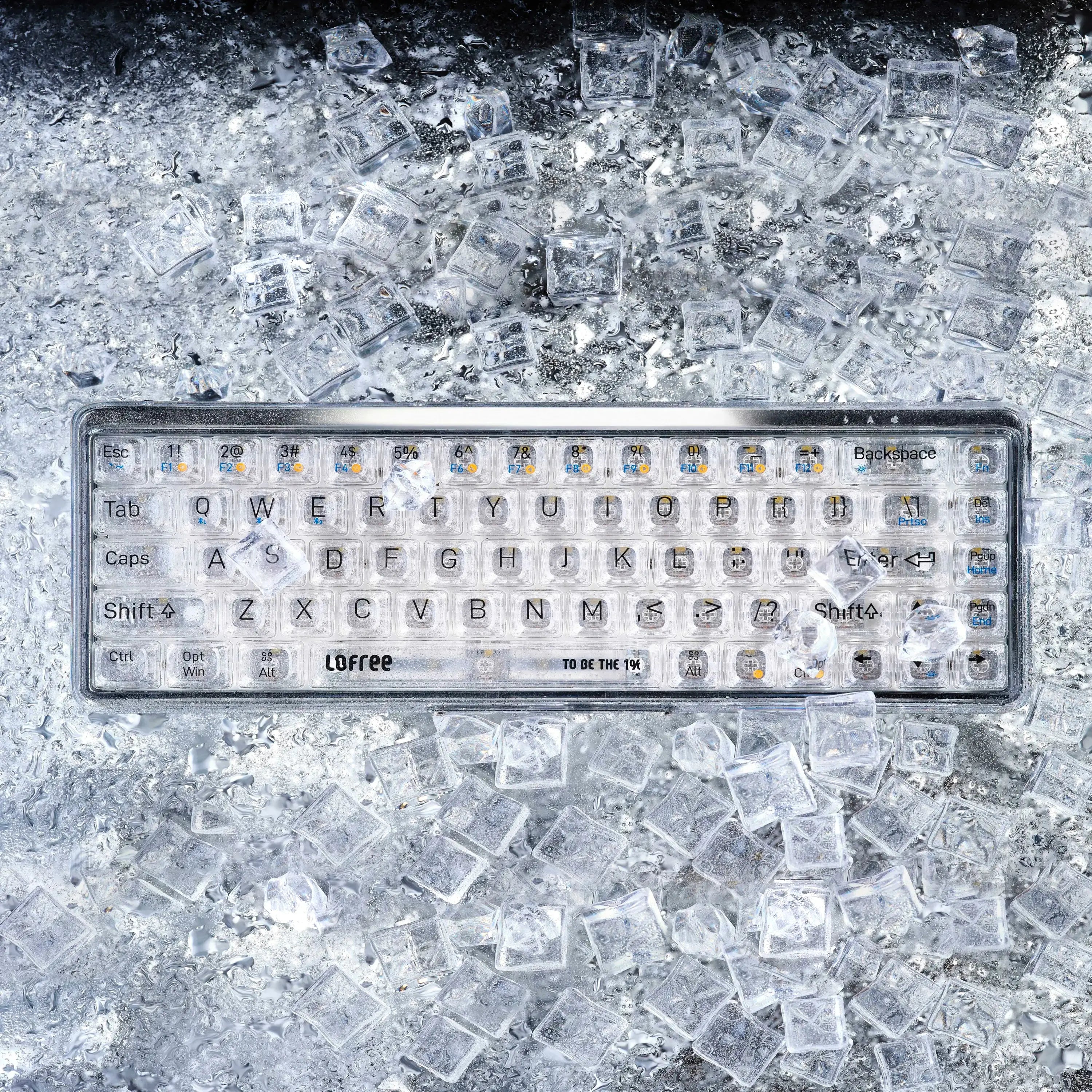 LOFREE 1% Transparent Mechanical Keyboard with Pre-lubricated Hot-swappable Switches and Poron Silencing Layer and 7 LED Effects for a More Efficient and Comfortable Typing Experience