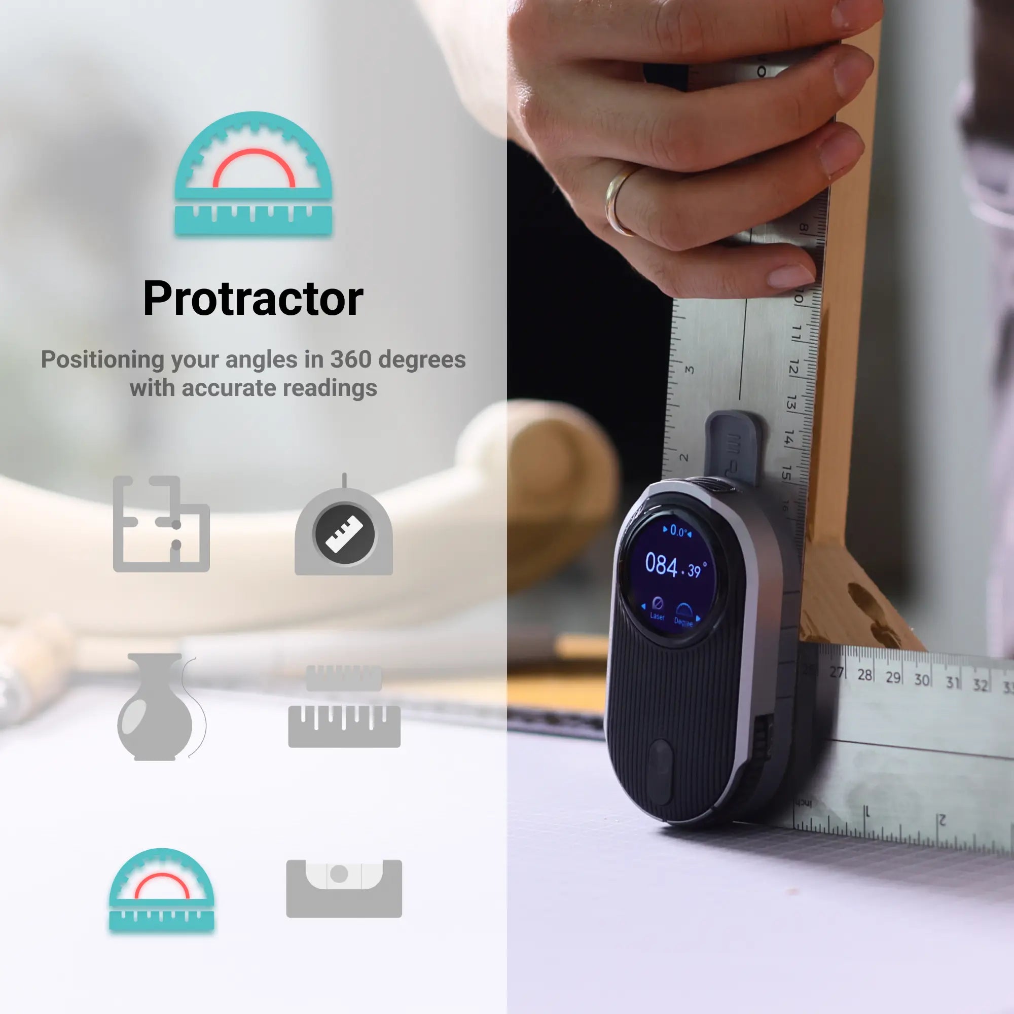 HOZO MEAZOR 3D offers highly accurate measurements and versatile modes for various applications. With built-in Bluetooth connectivity to transfer data to mobile devices and apps. The device includes 2D floor plan scanning, Rolling measurer and laser distance measurer and much more capabilities. Its user-friendly interface, durability, and compact design make it convenient for users.