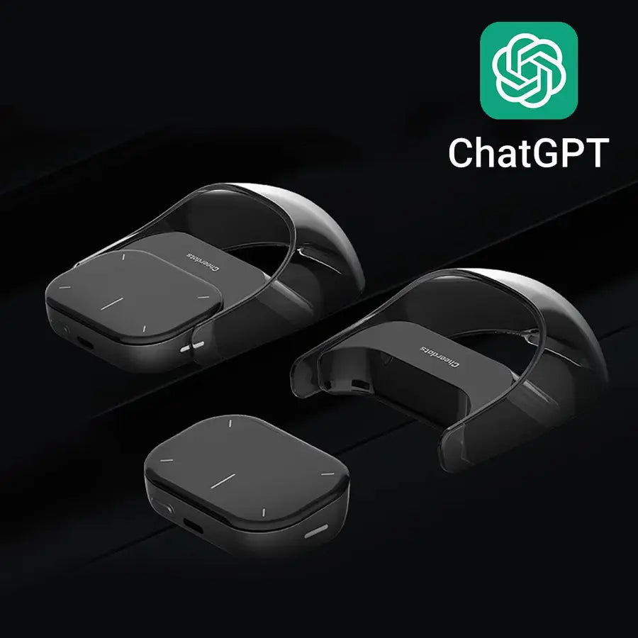 CheerDots 2, a versatile device featuring an air mouse, recording pen, and laser pointer, all powered by ChatGPT AI technology and designed with a sleek, detachable form.