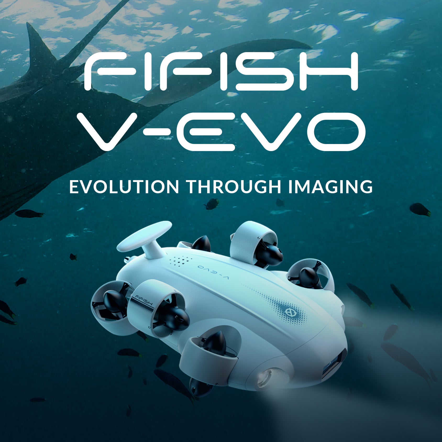 QYSEA FIFISH V-EVO, an underwater ROV delivers 4K UHD video shooting at 60 frames per second, along with an ultra-wide 166-degree field of view, can move & film with absolute freedom underwater