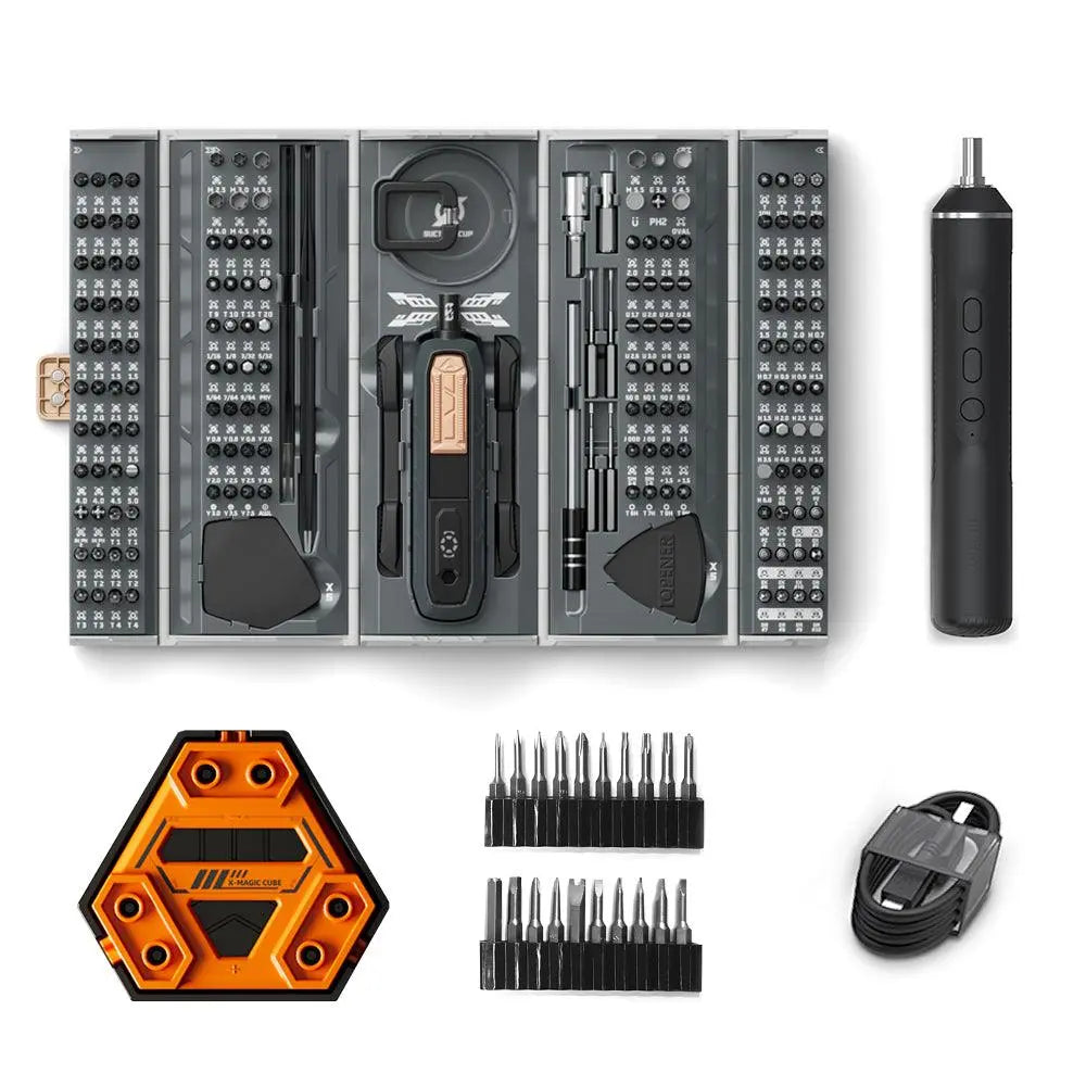 JAKEMY Precision Screwdriver Set 200 in 1 with Electric Screwdriver and Magnetizer for Specialized Tasks1