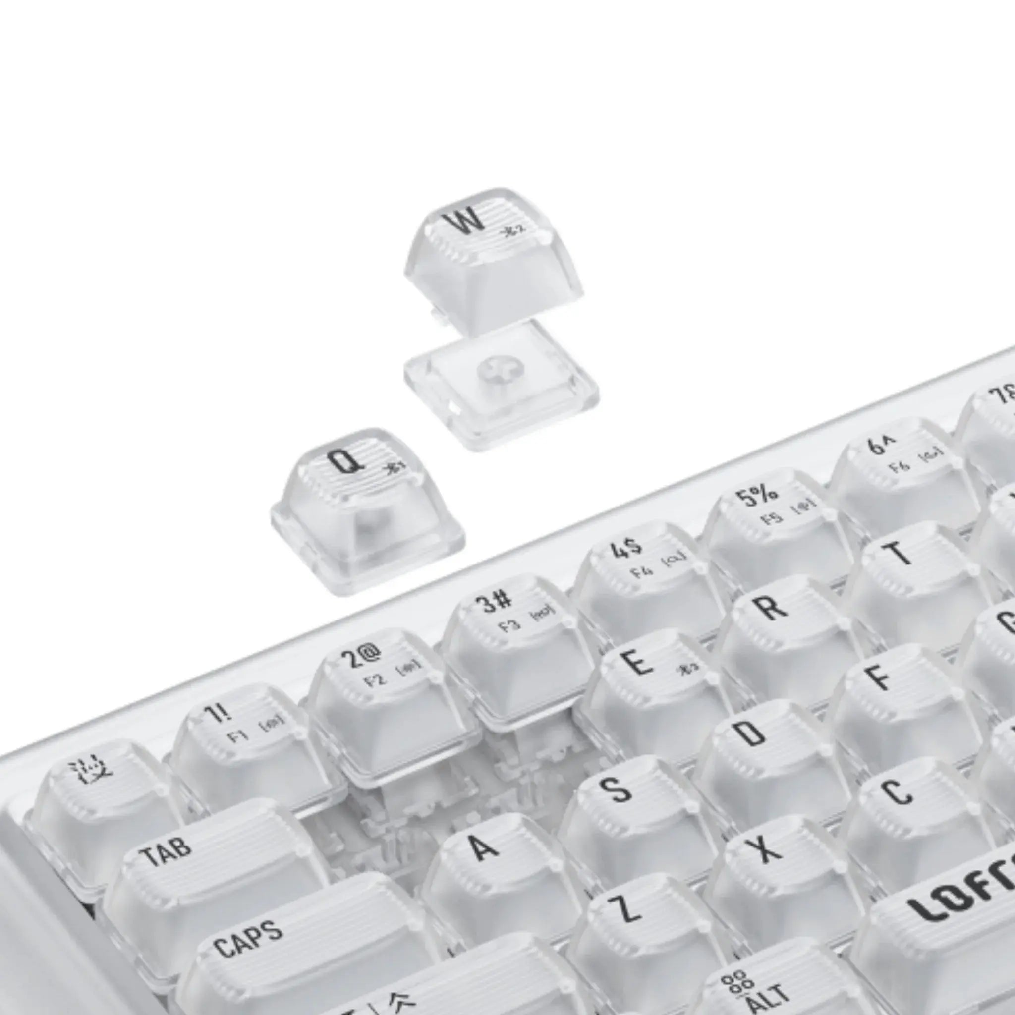 LOFREE 1% Transparent Mechanical Keyboard with Pre-lubricated Hot-swappable Switches and Poron Silencing Layer and 7 LED Effects for a More Efficient and Comfortable Typing Experience