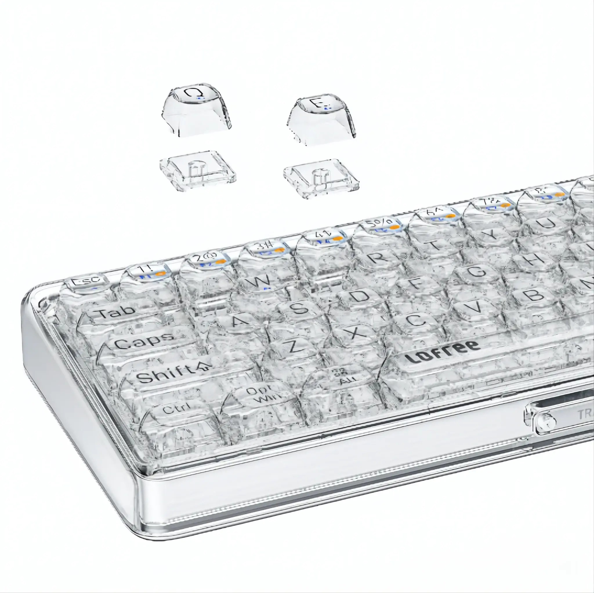 LOFREE 1% Transparent Mechanical Keyboard with Pre-lubricated Hot-swappable Switches and Poron Silencing Layer and 7 LED Effects for a More Efficient and Comfortable Typing Experience