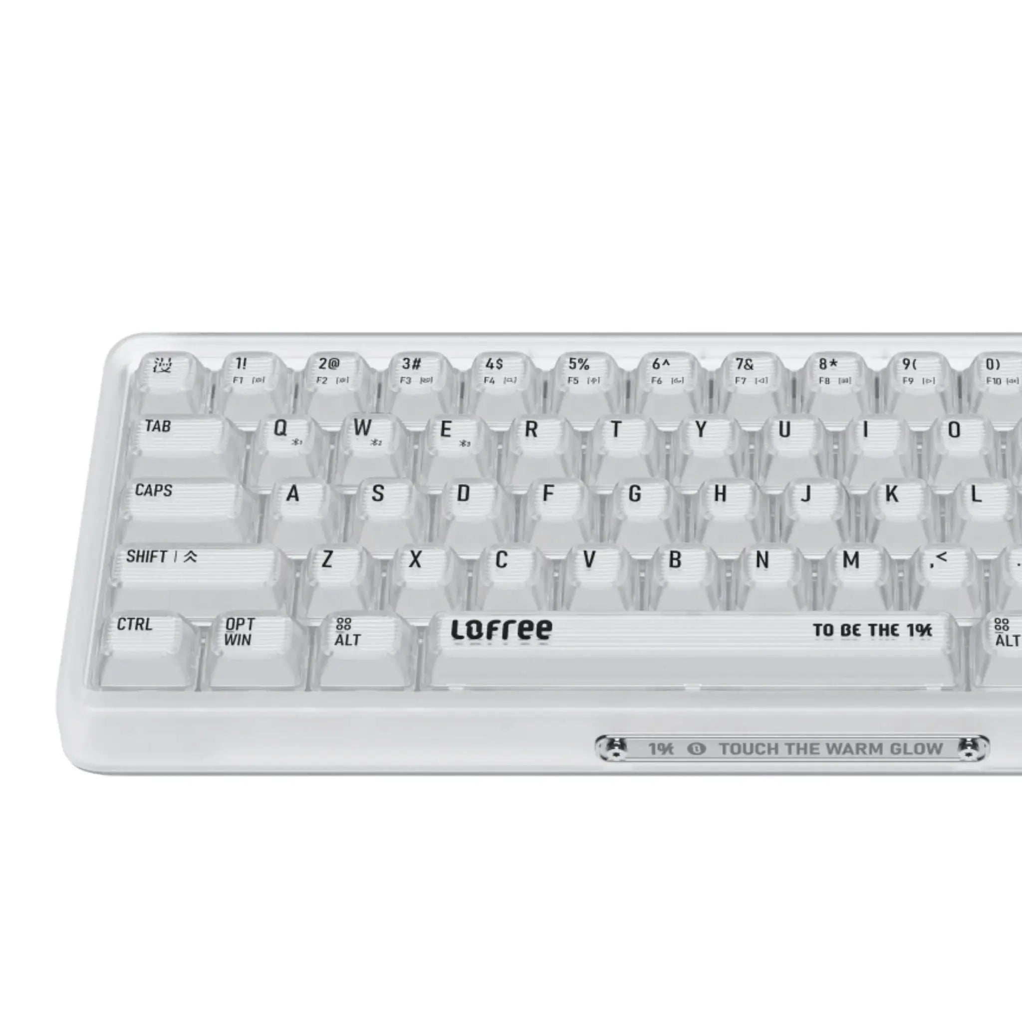 LOFREE 1% Transparent Mechanical Keyboard with Pre-lubricated Hot-swappable Switches and Poron Silencing Layer and 7 LED Effects for a More Efficient and Comfortable Typing Experience