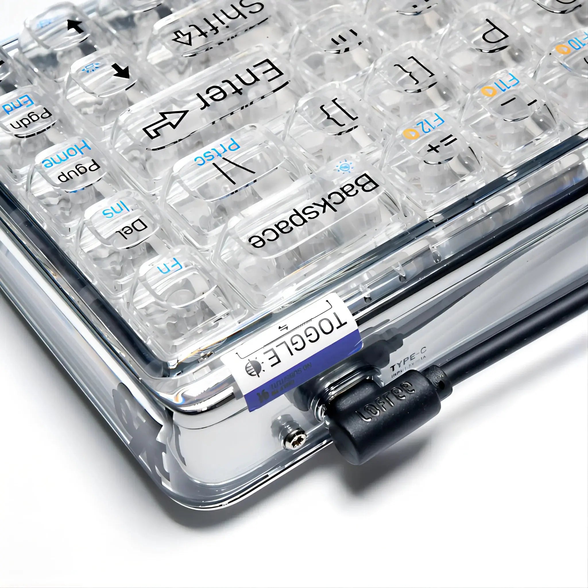 LOFREE 1% Transparent Mechanical Keyboard with Pre-lubricated Hot-swappable Switches and Poron Silencing Layer and 7 LED Effects for a More Efficient and Comfortable Typing Experience