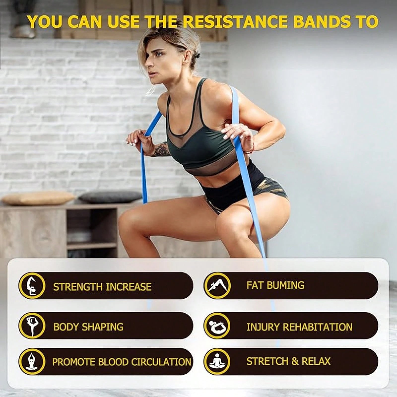 SchwayShop 4-in-1 Tension Rope | Elastic Fitness Bands for Full-Body Toning