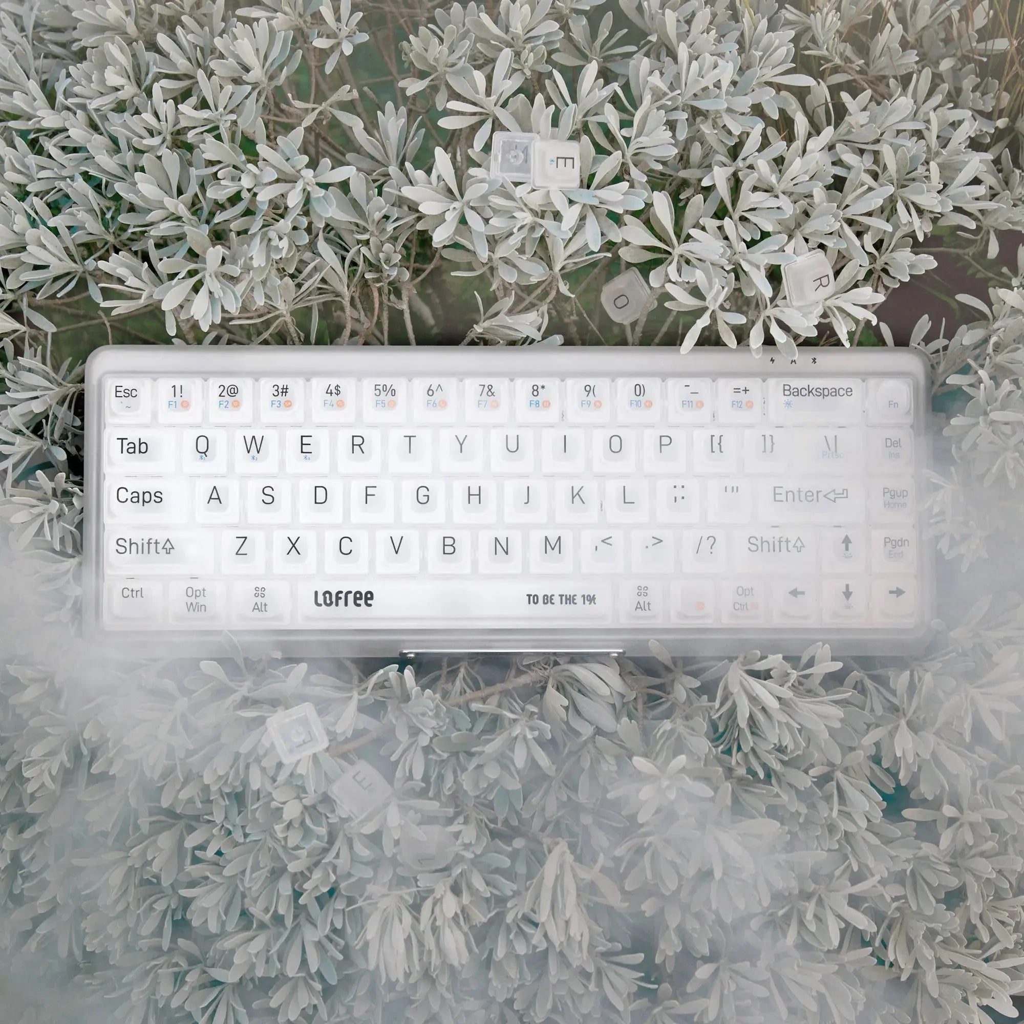 LOFREE 1% Transparent Mechanical Keyboard with Pre-lubricated Hot-swappable Switches and Poron Silencing Layer and 7 LED Effects for a More Efficient and Comfortable Typing Experience