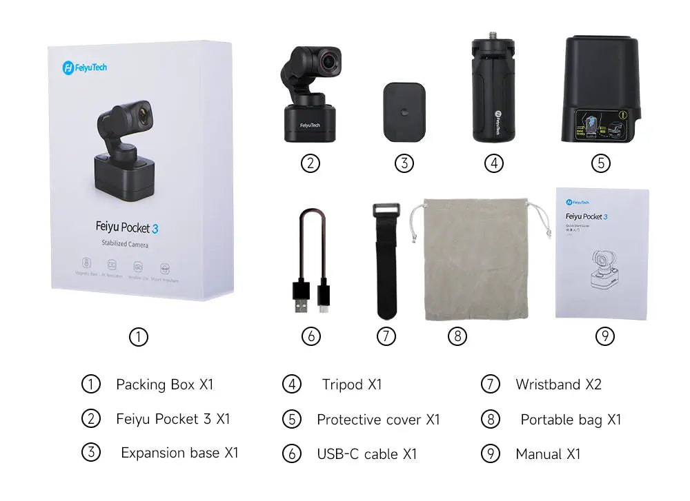 Feiyu Pocket 3 cordless detachable 3-axis gimbal camera10