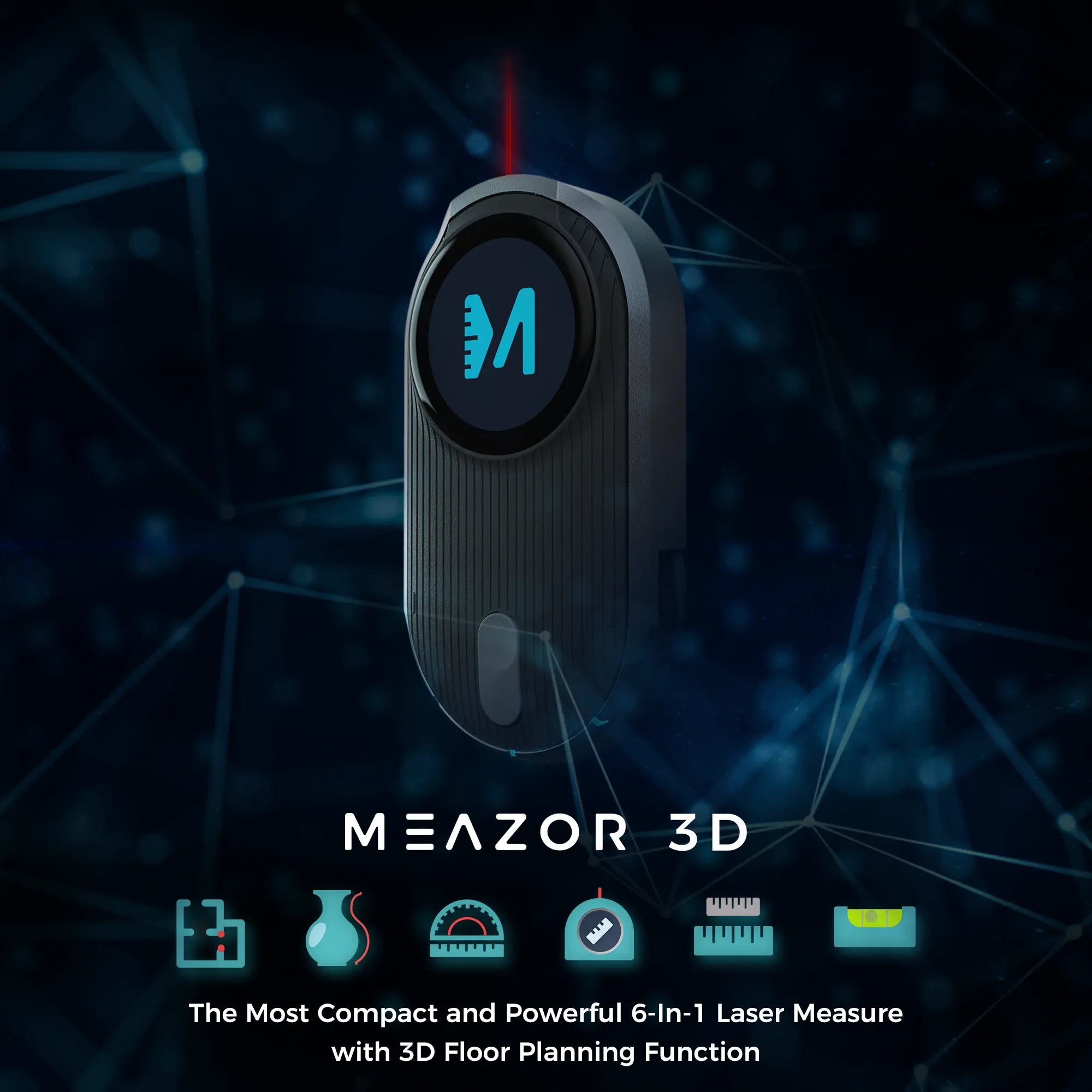 HOZO MEAZOR 3D offers highly accurate measurements and versatile modes for various applications. With built-in Bluetooth connectivity to transfer data to mobile devices and apps. The device includes 2D floor plan scanning, Rolling measurer and laser distance measurer and much more capabilities. Its user-friendly interface, durability, and compact design make it convenient for users.