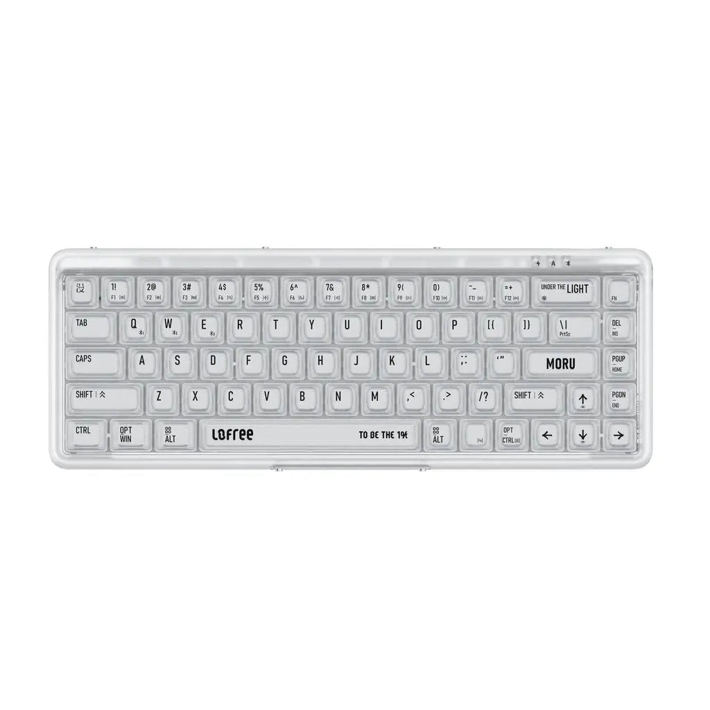 LOFREE 1% Transparent Mechanical Keyboard with Pre-lubricated Hot-swappable Switches and Poron Silencing Layer and 7 LED Effects for a More Efficient and Comfortable Typing Experience