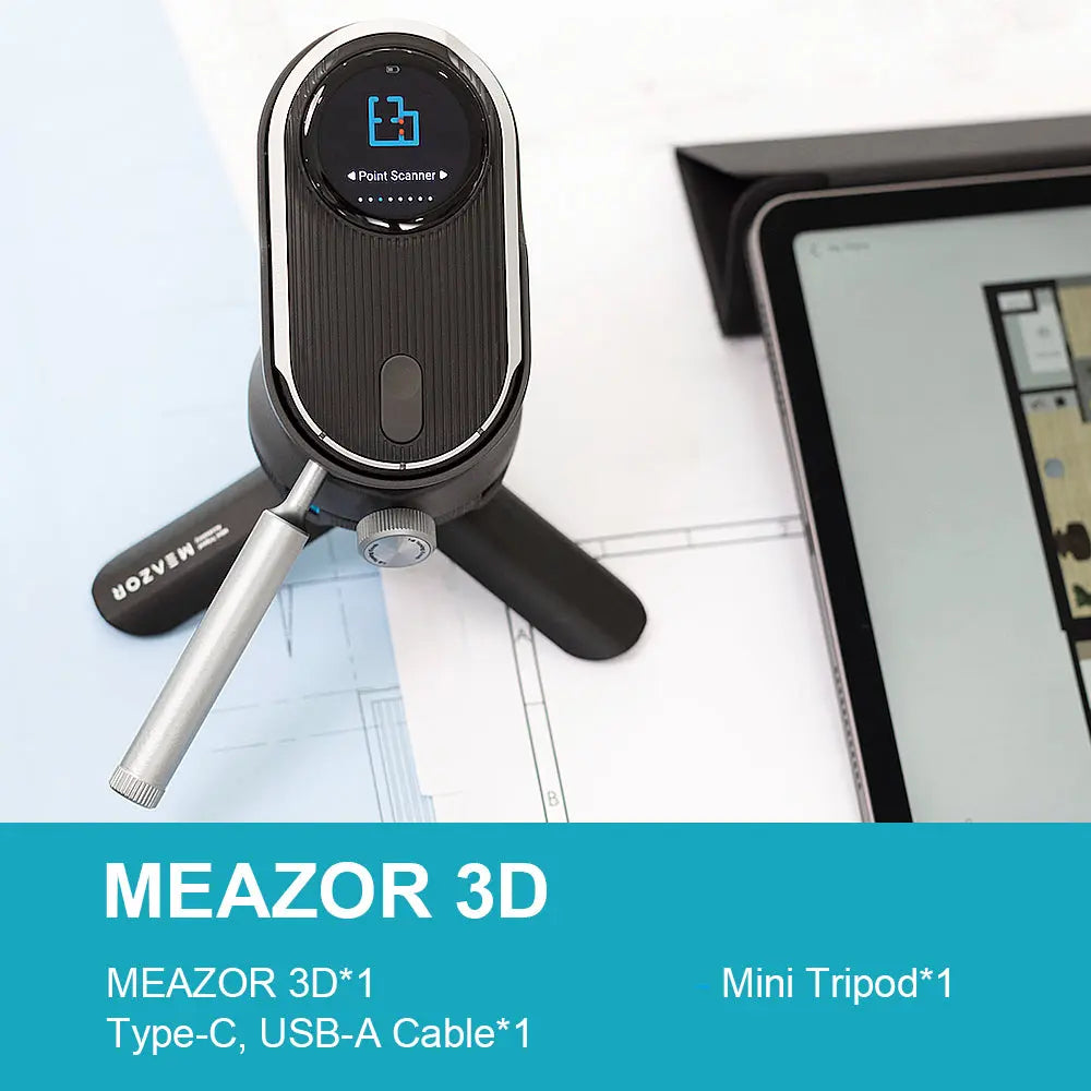 HOZO MEAZOR 3D offers highly accurate measurements and versatile modes for various applications. With built-in Bluetooth connectivity to transfer data to mobile devices and apps. The device includes 2D floor plan scanning, Rolling measurer and laser distance measurer and much more capabilities. Its user-friendly interface, durability, and compact design make it convenient for users.