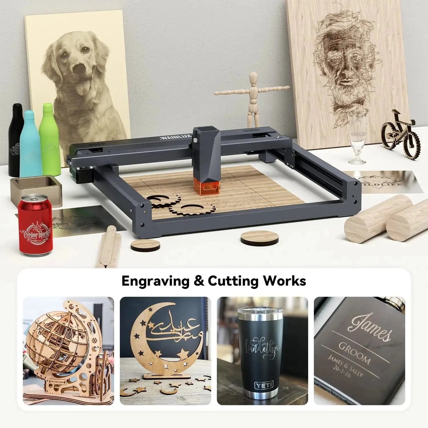 WAINLUX L6 Real 10W Laser Engraver and Cutter with Air Assist Kits6